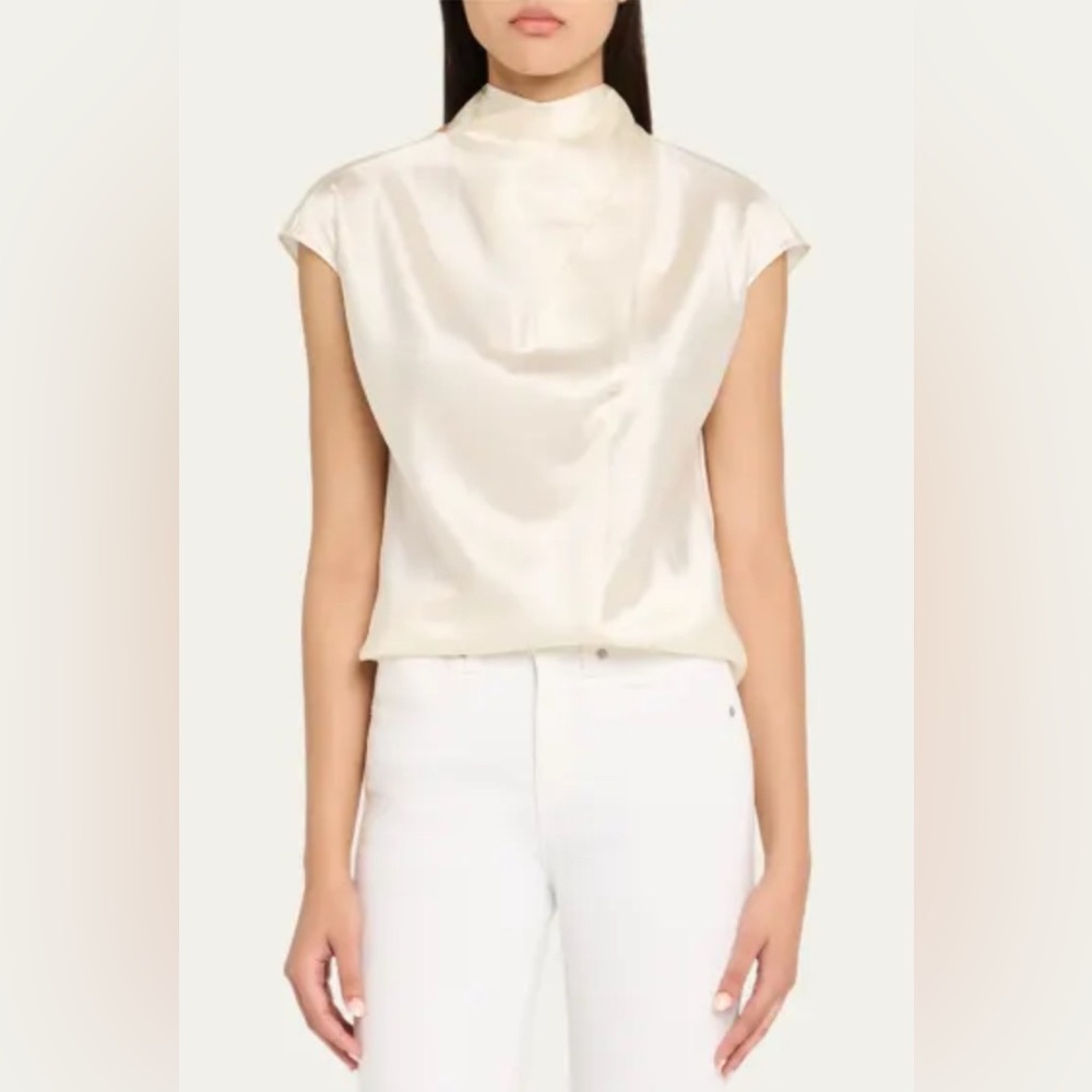 Veronica Beard Leilany Elegant Cream Silk Women's Top